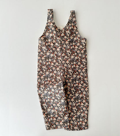 Organic cotton viyela dungarees | Pansy | Flowers