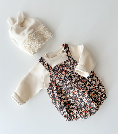 Organic cotton viyela romper | Pansy | Flowers