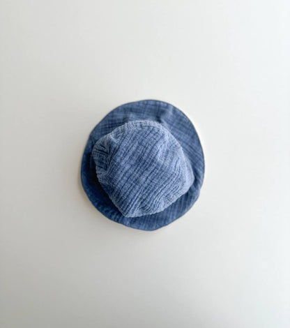 Gorro en muselina de algodón orgánico | Índigo | Azul
