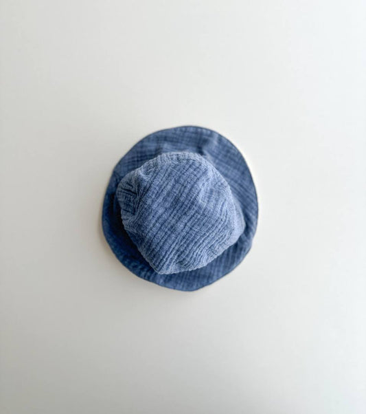 Gorro en muselina de algodón orgánico | Índigo | Azul