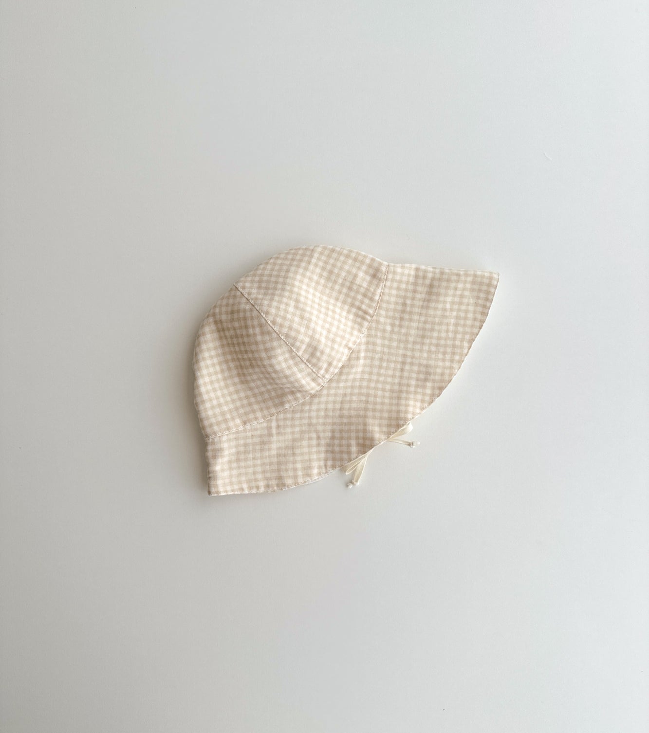 Sombrero ala en muselina de algodón orgánico | Caléndula | Vichy