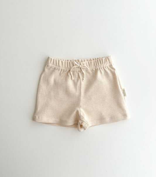 Organic cotton interlock Bermuda shorts | Marigold | Stripes