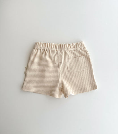 Organic cotton interlock Bermuda shorts | Marigold | Stripes