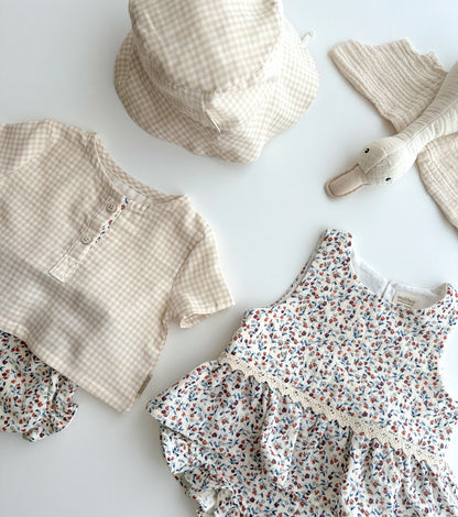 Organic cotton muslin hat | Calendula | Vichy