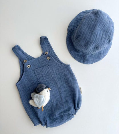 Gorro en muselina de algodón orgánico | Índigo | Azul