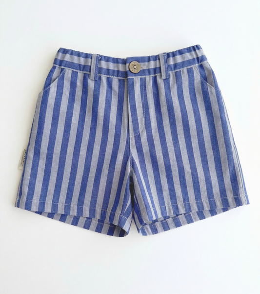 Bermuda botón | Marea Azul | Rayas azules