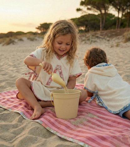 Poncho toalla Personalizado | Buganvilla | Flores rosa