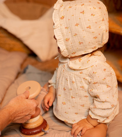 Conjunto blusa y culetín | Bruma | Mini flores rosas