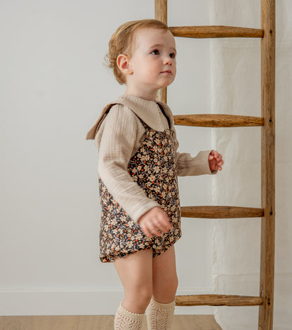 Organic cotton viyela romper | Pansy | Flowers