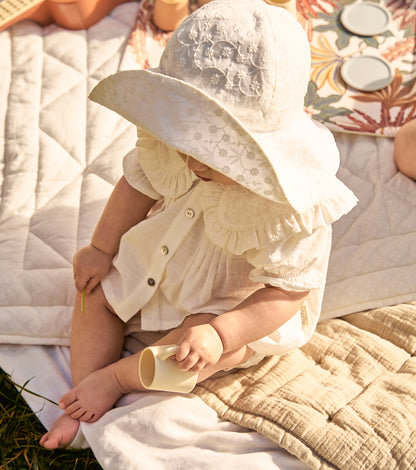Organic cotton gingham romper | Cinnamon | Cinnamon Vichy