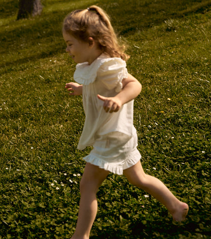 Organic cotton gingham romper | Cinnamon | Cinnamon Vichy
