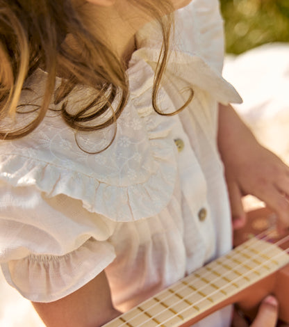 Organic cotton gingham romper | Cinnamon | Cinnamon Vichy