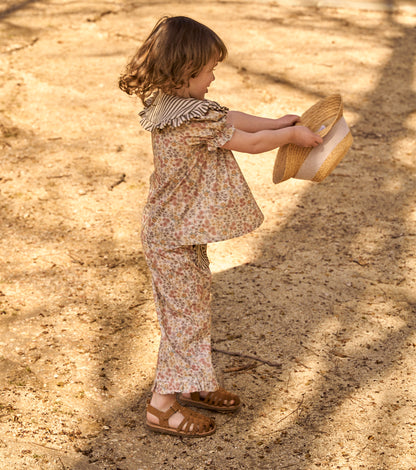 Organic cotton gingham romper | Cinnamon | Cinnamon Vichy