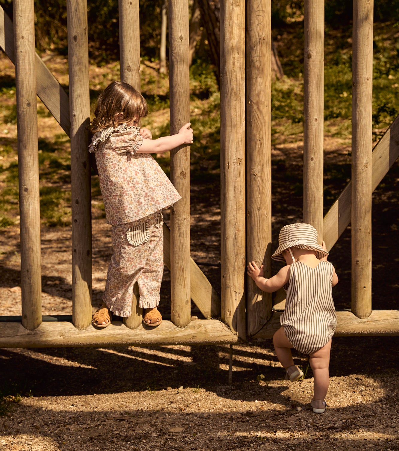 Organic cotton gingham romper | Cinnamon | Cinnamon Vichy