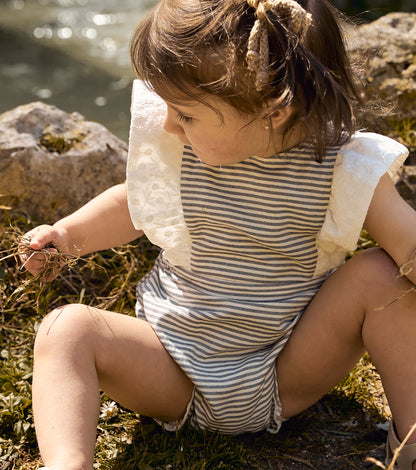 Organic cotton gingham romper | Cinnamon | Cinnamon Vichy