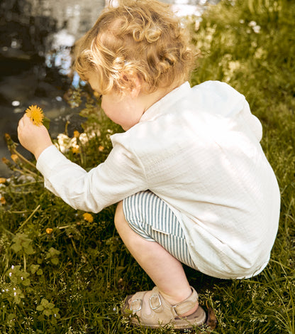 Bermuda shorts in organic cotton muslin | Indigo | Blue