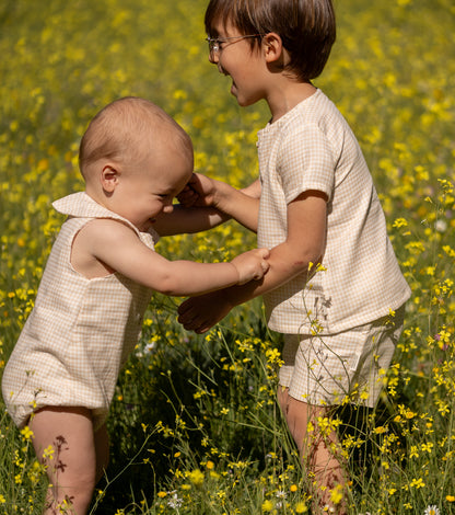 Organic cotton muslin Bermuda shorts | Calendula | Vichy