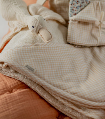 Pack of 2 organic cotton muslin cloths | Flowers - Vichy