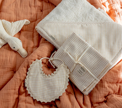 Pack of 2 organic cotton muslin cloths | Flowers - Vichy