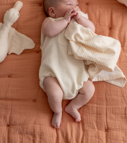 Pack of 2 organic cotton muslin cloths | Flowers - Vichy