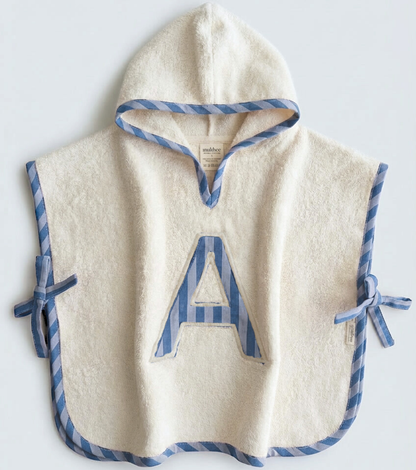 Poncho toalla Personalizado | Marea | Rayas azul