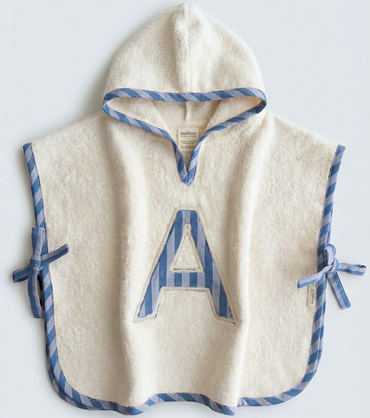 Poncho toalla Personalizado | Marea | Rayas azul