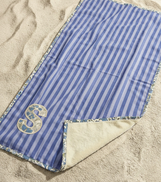 Toalla de Playa Personalizable | Marea | Rayas azul