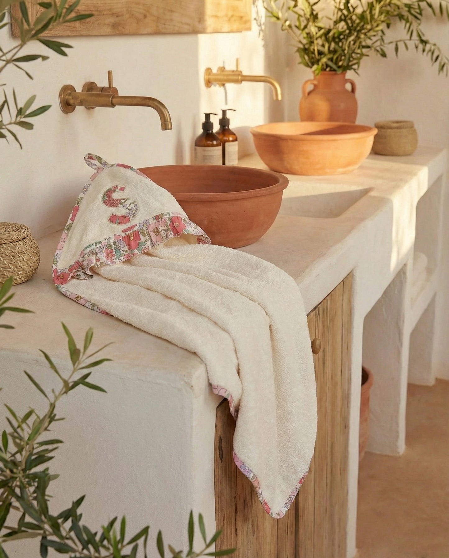 Toalla Capa Personalizada | Buganvilla | Flores rosa