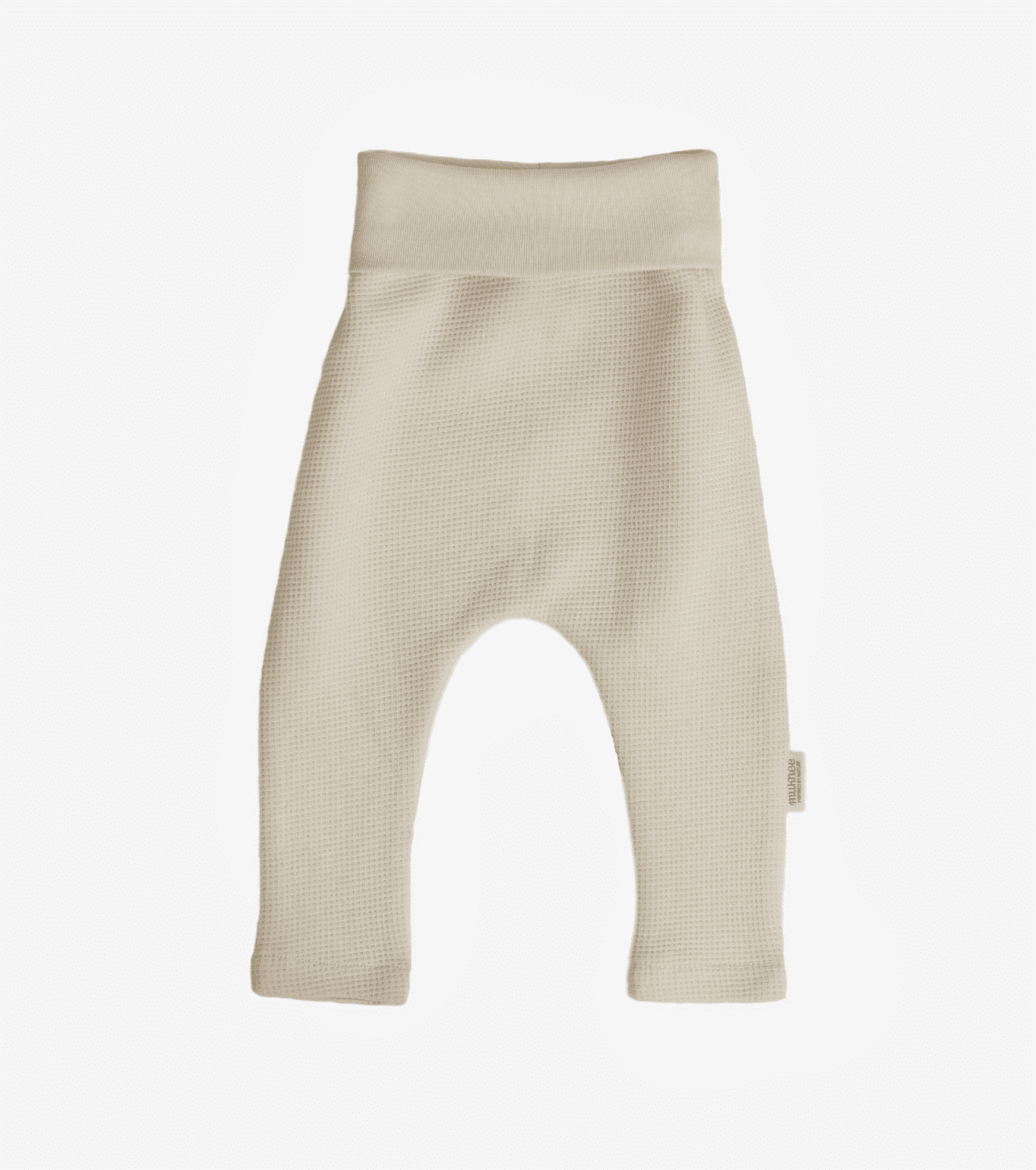 Organic cotton honeycomb leggings Boxwood | Ecru