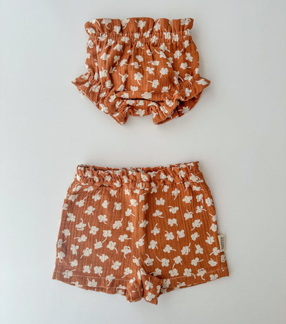 Organic cotton muslin baby pant | Panty | Caramel
