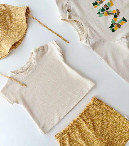 Organic cotton Bermuda shorts | Melide | Yellow