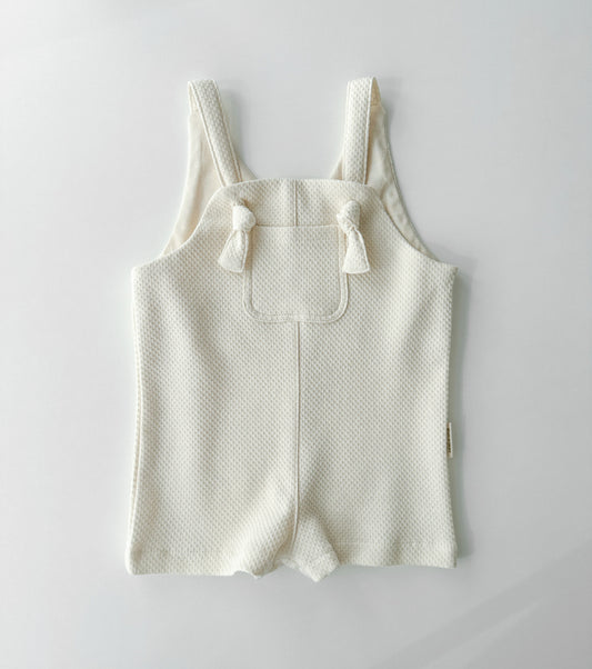 Women's 3D interlock organic cotton dungarees | Nimo | Ecru