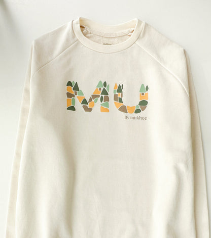 Organic cotton sweatshirt for adults | MU | Ecru