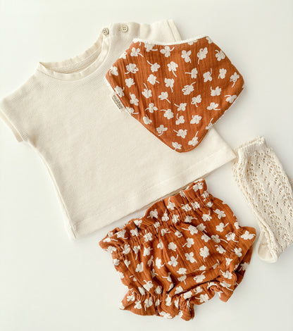 Organic cotton muslin baby pant | Panty | Caramel